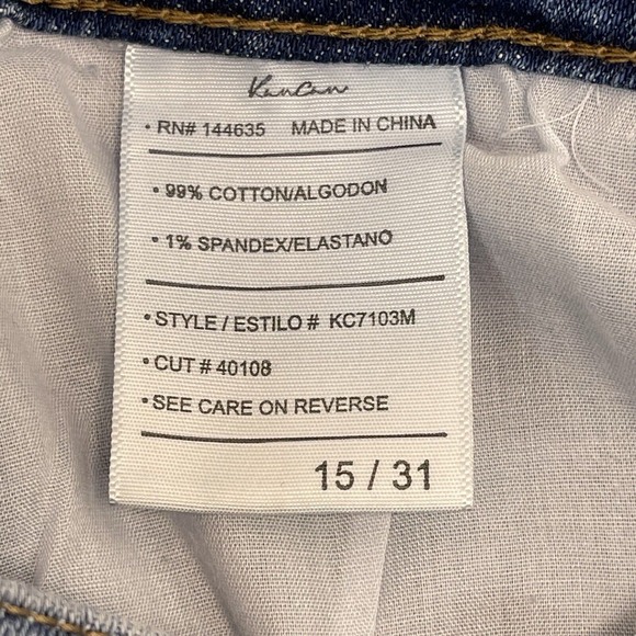 KanCan Signature Estilo Jeans Distressed Mid Rise Frayed Hem Size 15/31 - Picture 9 of 10